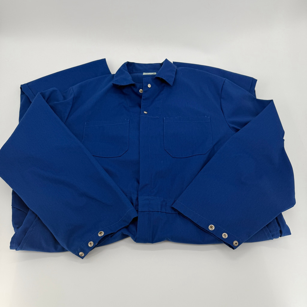 Vtg Unbranded Blue Coverall Jumpsuit Waist 52 reg
